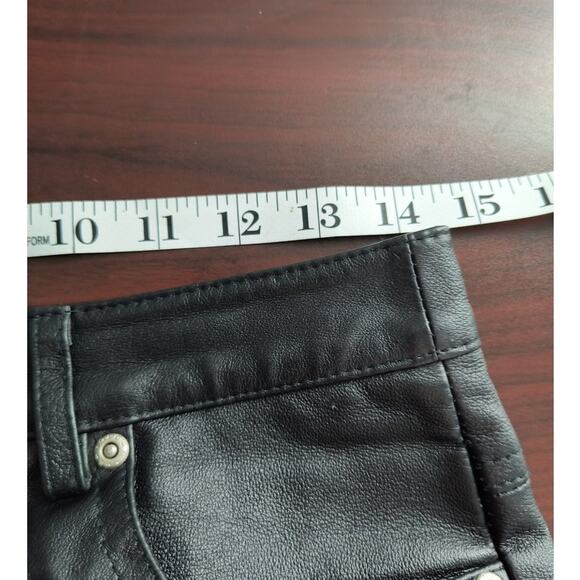 Newport News Leather Pants Women's Sz 6 Black Bootcut Lined Classic Dressy Biker - Picture 9 of 14